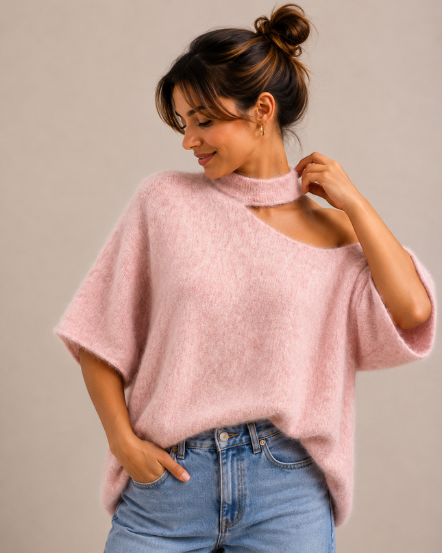 Open Neck Knit | blue