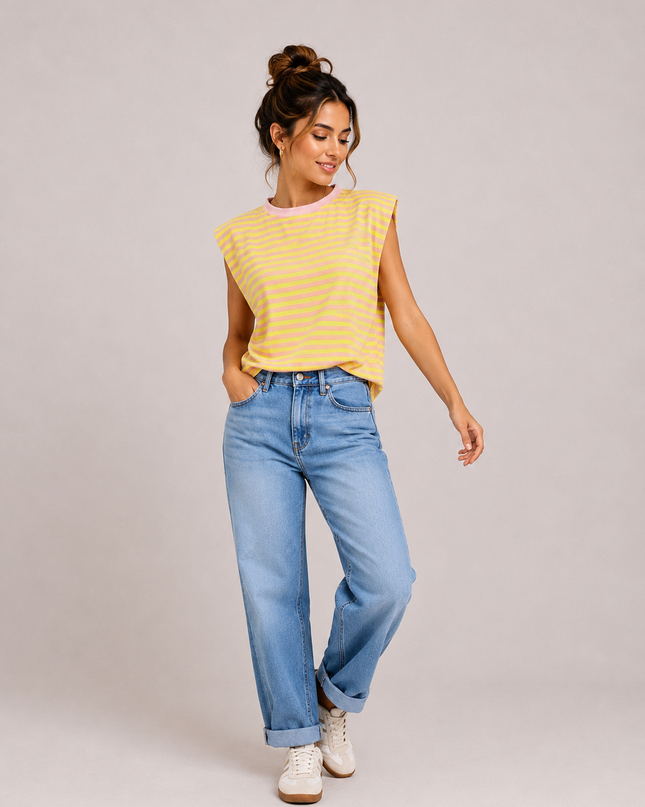 STRIPED SHOULDER TANKTOP