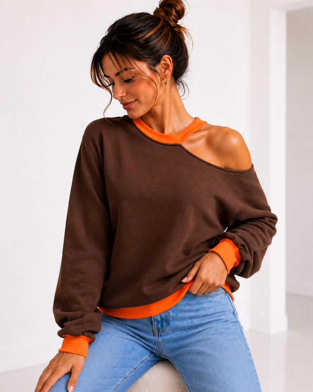 CUT OUT FLUO SWEATER