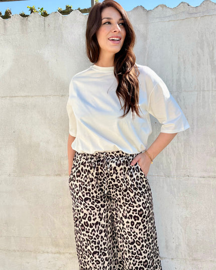 Zijde broek luipaard