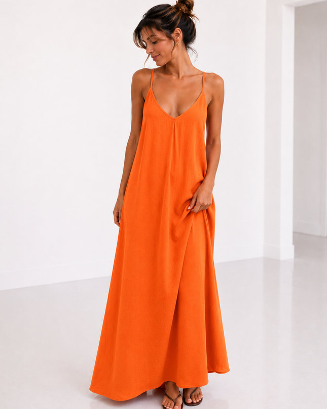 OPEN BACK MAXI JURK