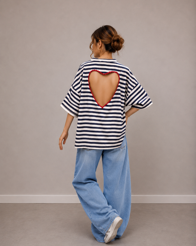 STRIPED HEART SHIRT