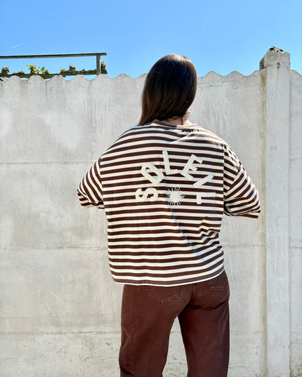 T-shirt streep soleil | bruin
