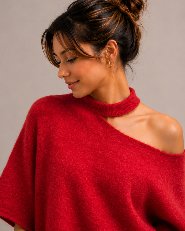 Open Neck Knit | blue