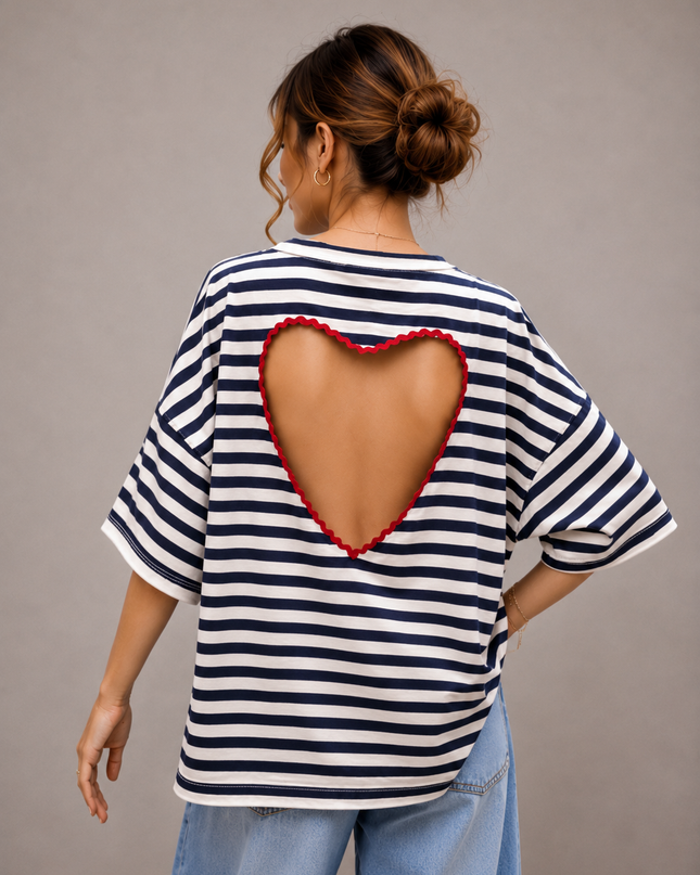 STRIPED HEART SHIRT