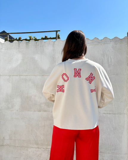 Mommy Sweater | beige-ruitjes