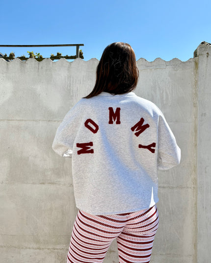 Mommy Sweater | grijs-bordeaux