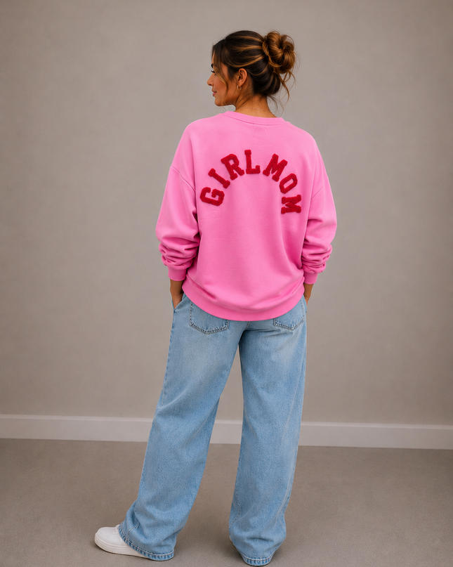 Girlmom Sweater | pink-red