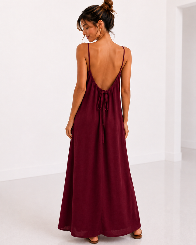OPEN BACK MAXI JURK