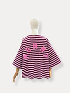 T-shirt streep Mommy | bordeaux