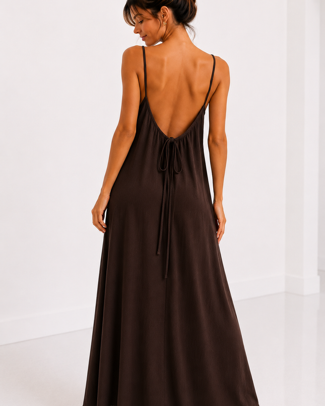 OPEN BACK MAXI JURK