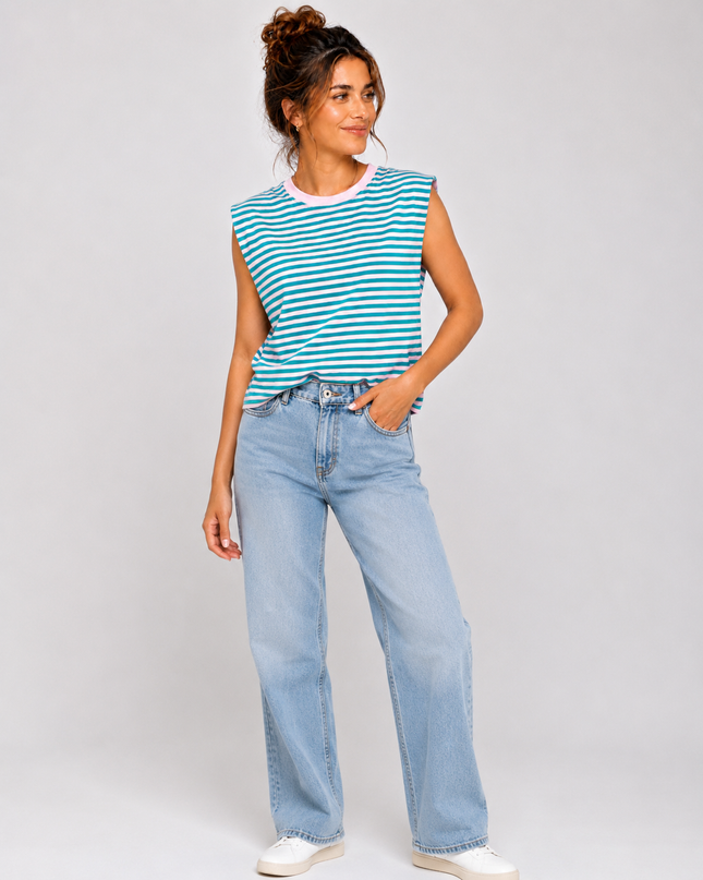STRIPED SHOULDER TANKTOP