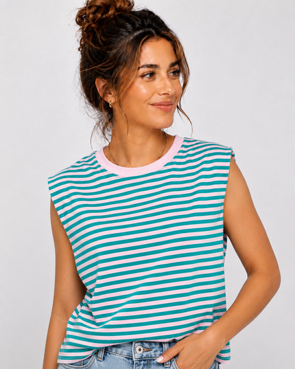 STRIPED SHOULDER TANKTOP