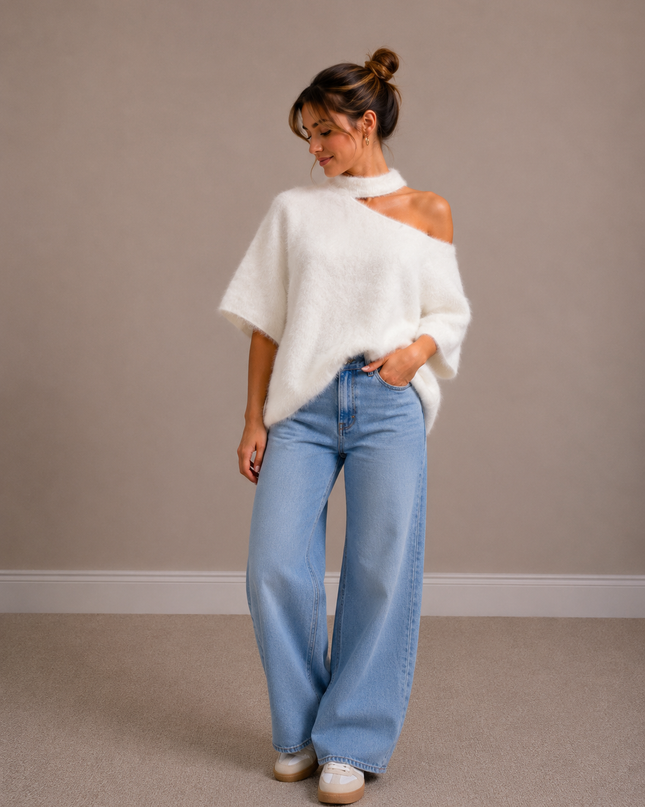 Open Neck Knit | blue