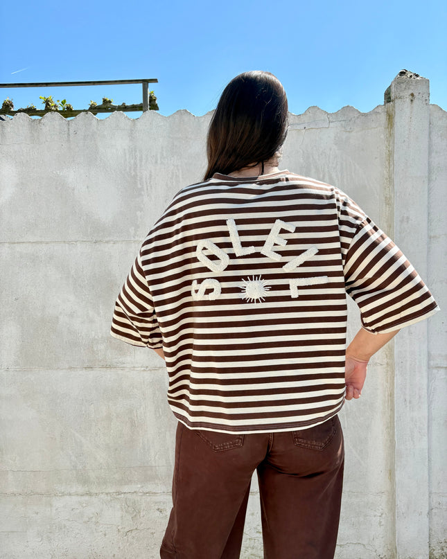 T-shirt streep soleil | bruin
