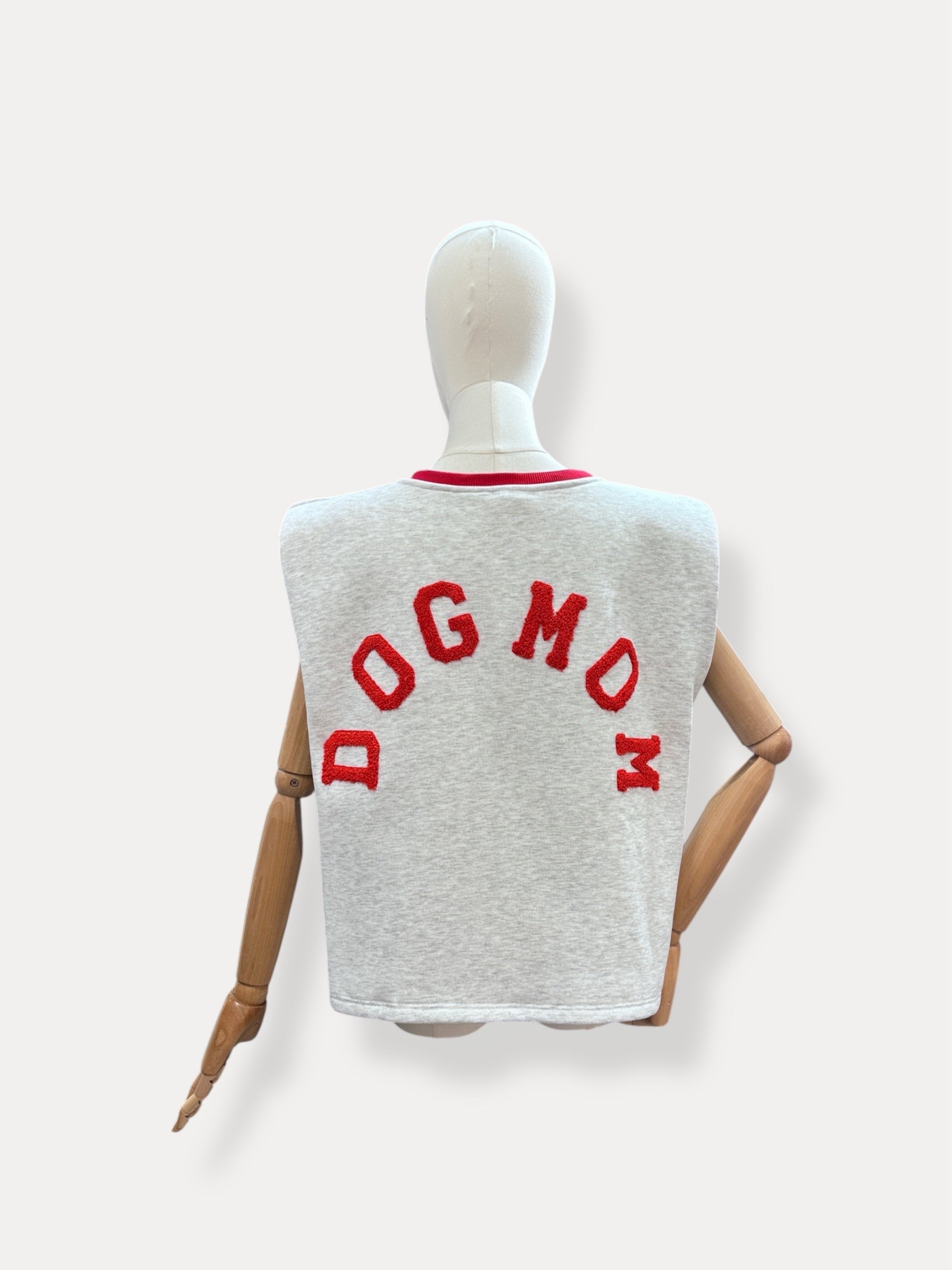 Dogmom Shirt | grijs-rood