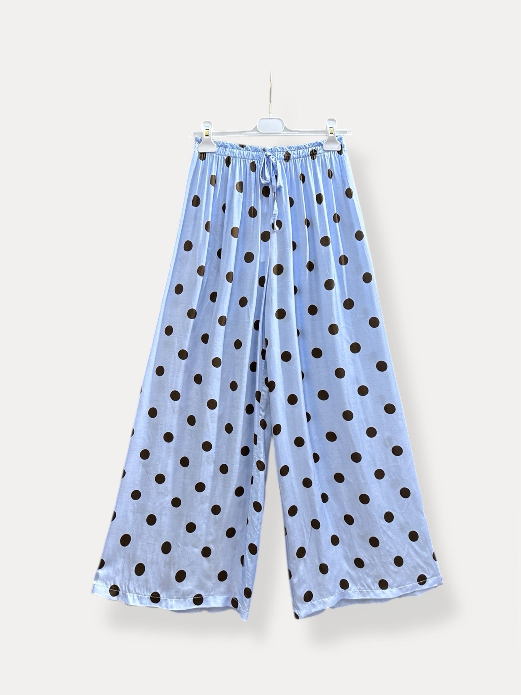 Polka dot broek | blauw-bruin