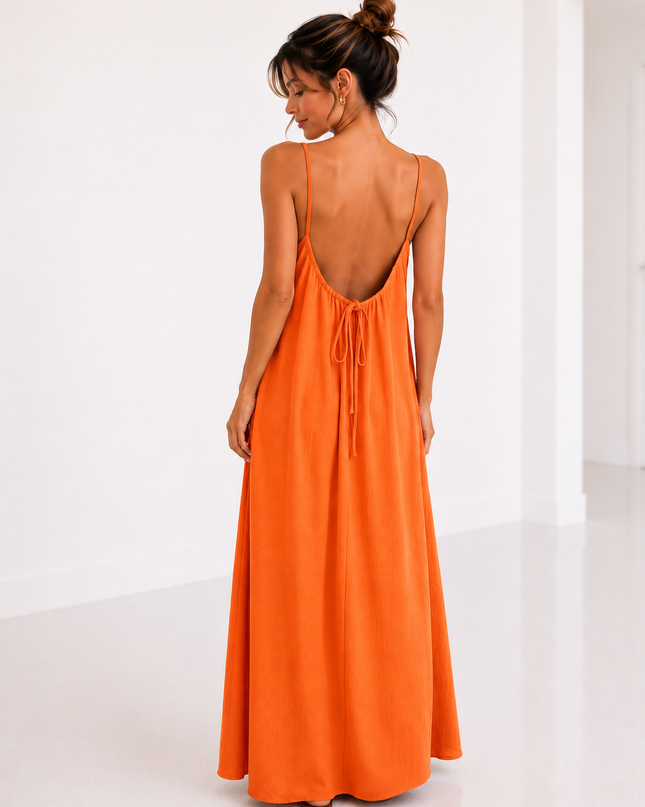 OPEN BACK MAXI JURK