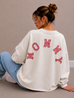 Mommy Sweater | beige checkered