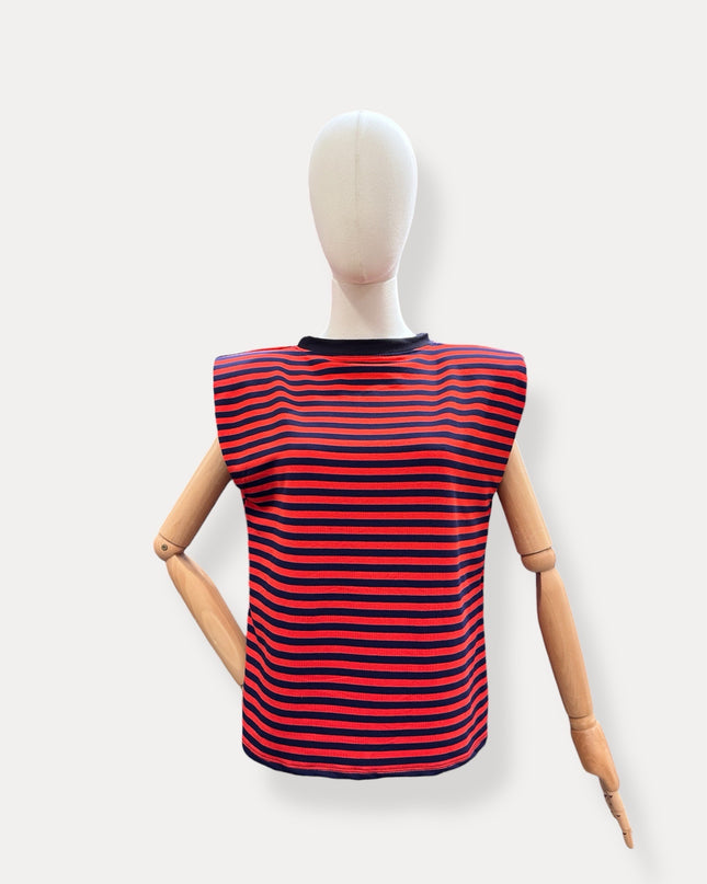 Streep Top | marine-rood