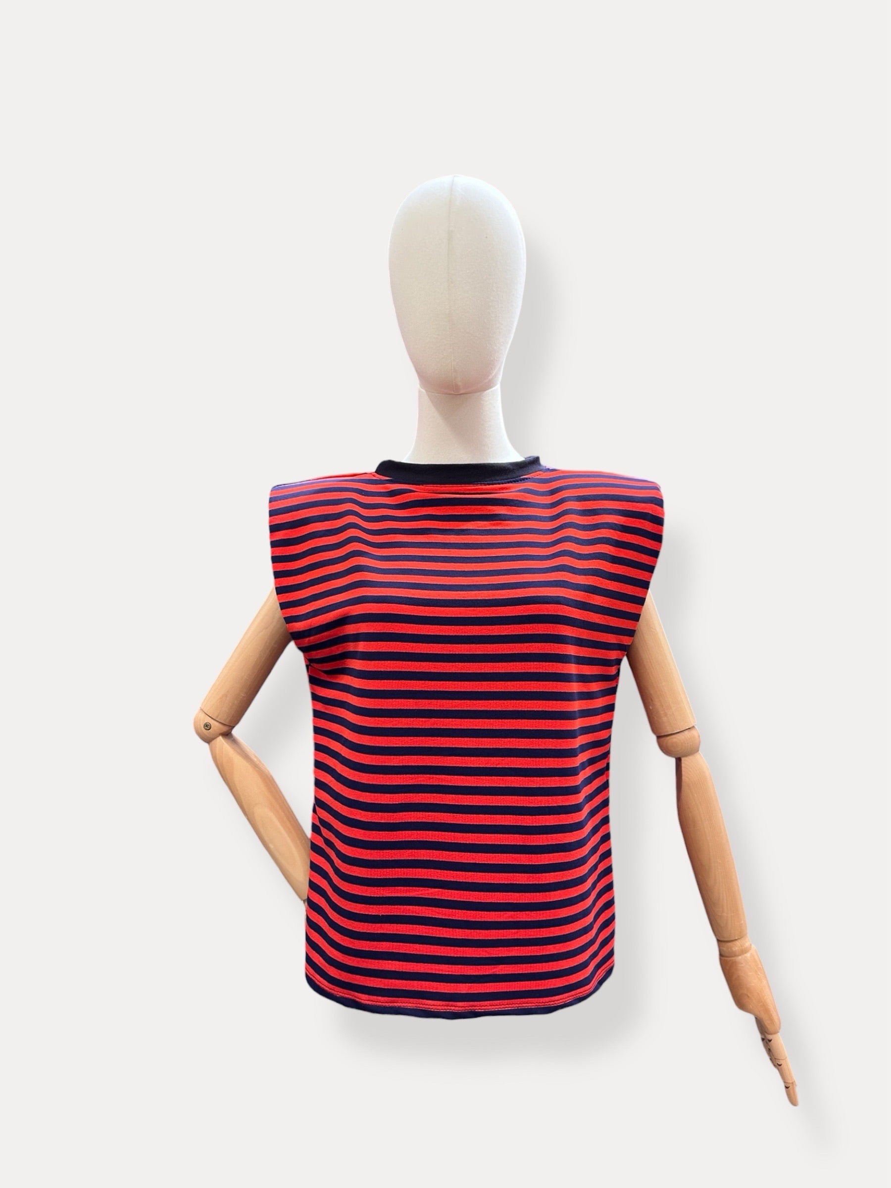 Streep Top | marine-rood