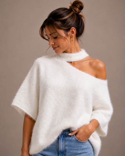 Open Neck Knit | blue