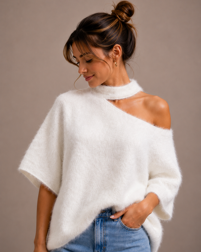 Open Neck Knit | blue