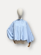 Blouse met strik | blauw