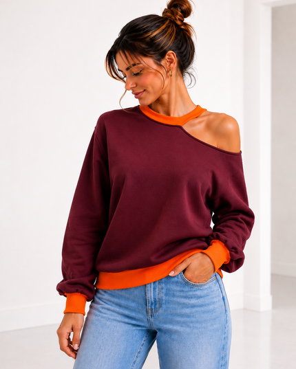 CUT OUT FLUO SWEATER