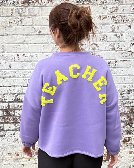 Teacher Sweater | paars-geel