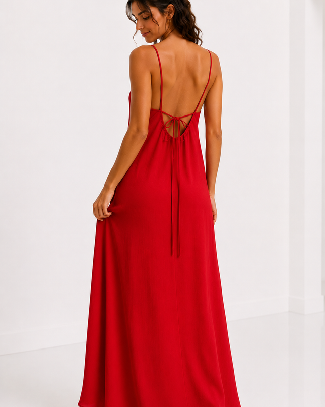 TIE BACK MAXI JURK