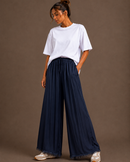 Silk trousers | red