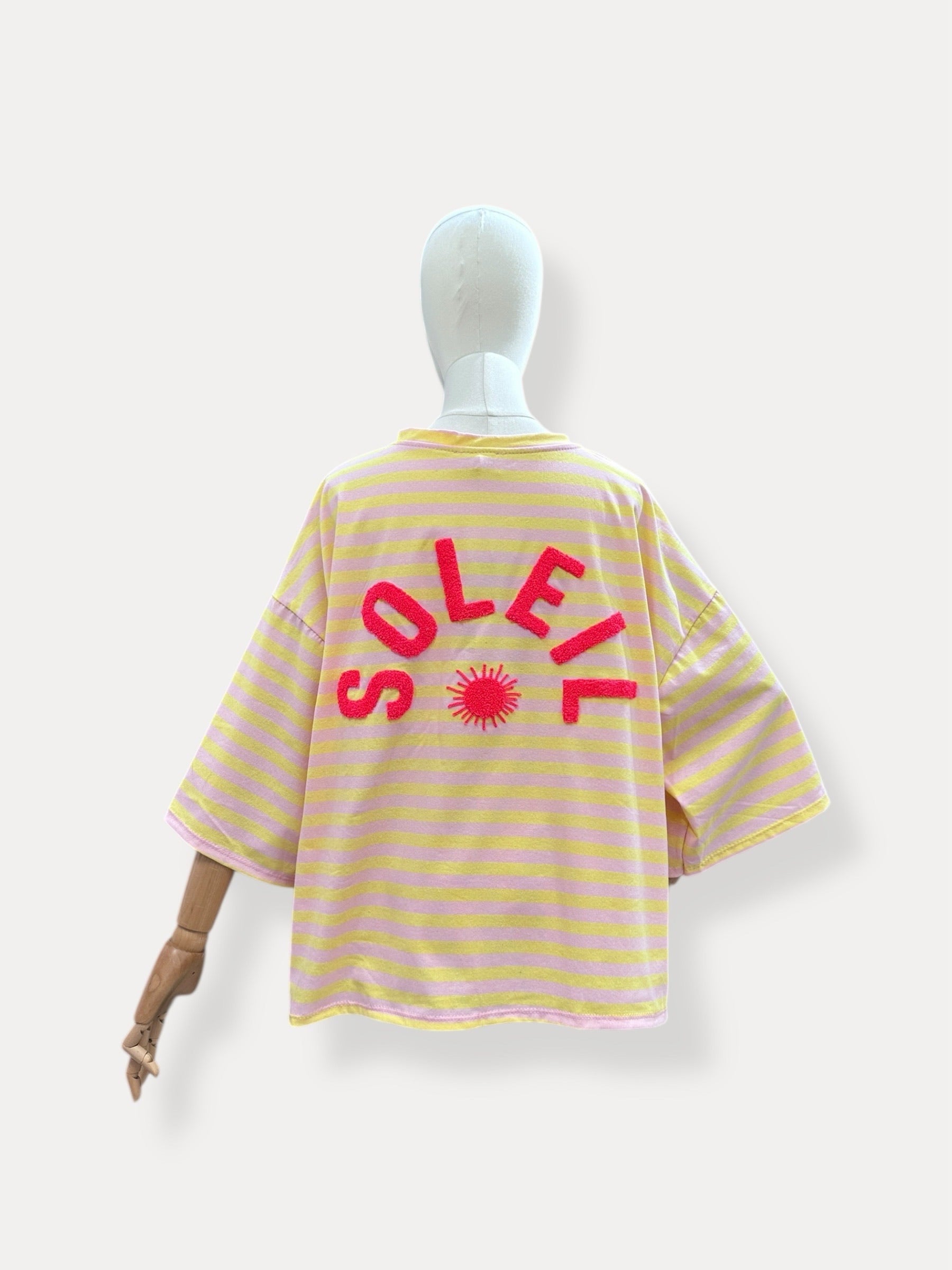 T-shirt streep Soleil | geel
