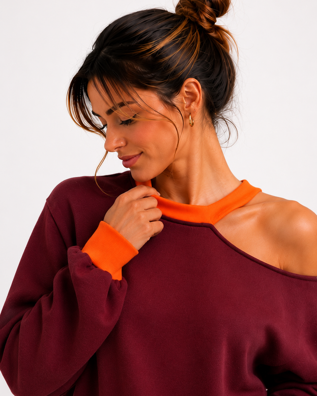 CUT OUT FLUO SWEATER