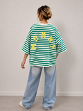 T-shirt streep Mommy | groen