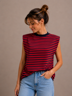 Stripe Top | navy-red