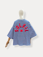 T-shirt streep soleil | kobalt