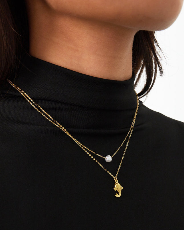 FISH & PEARL KETTING