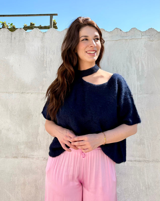 Open Hals Knit | marine