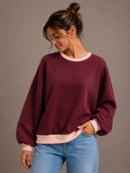 Fluo Sweater | bordeaux-roze