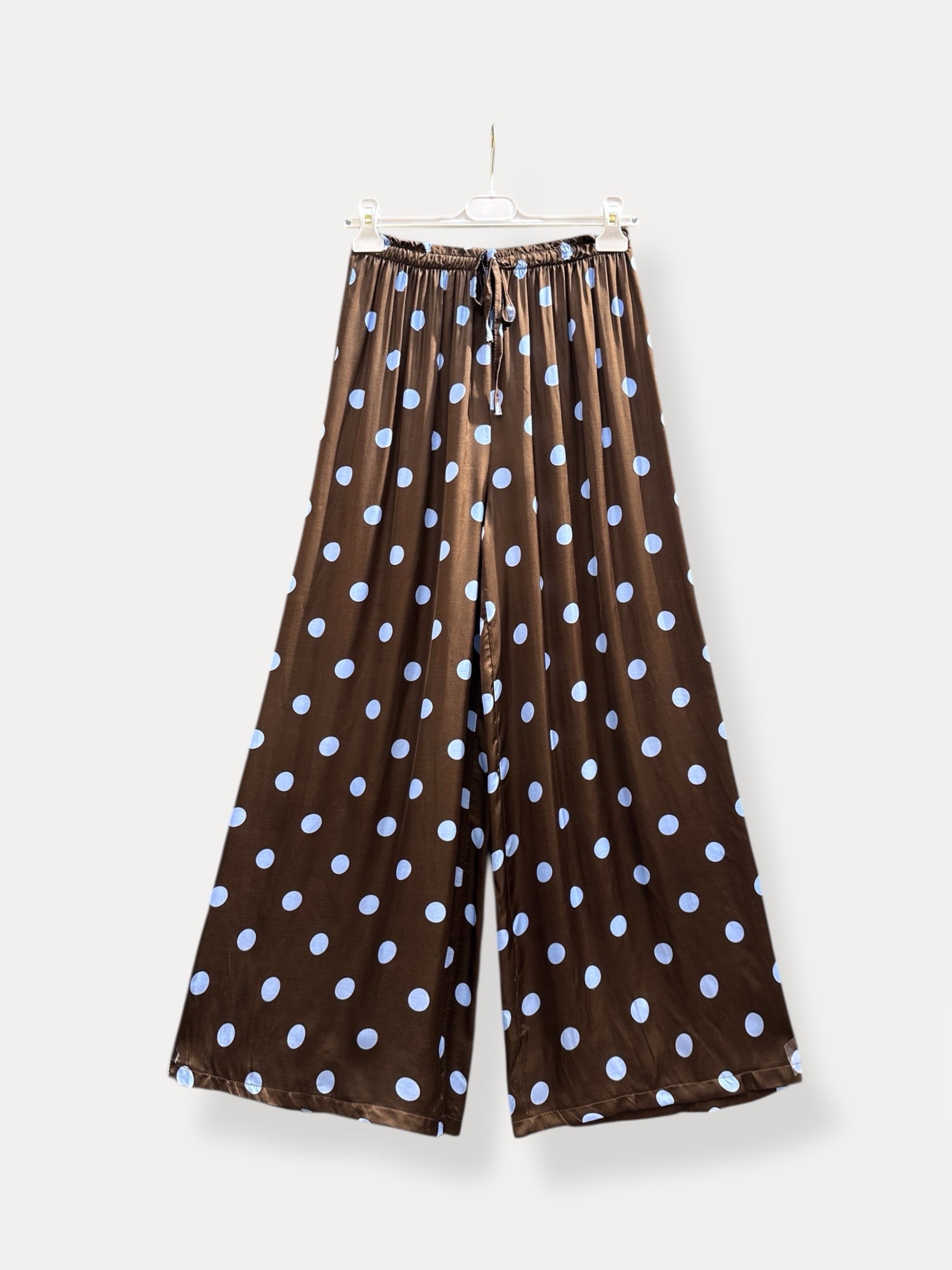 Polka dot broek | bruin-blauw