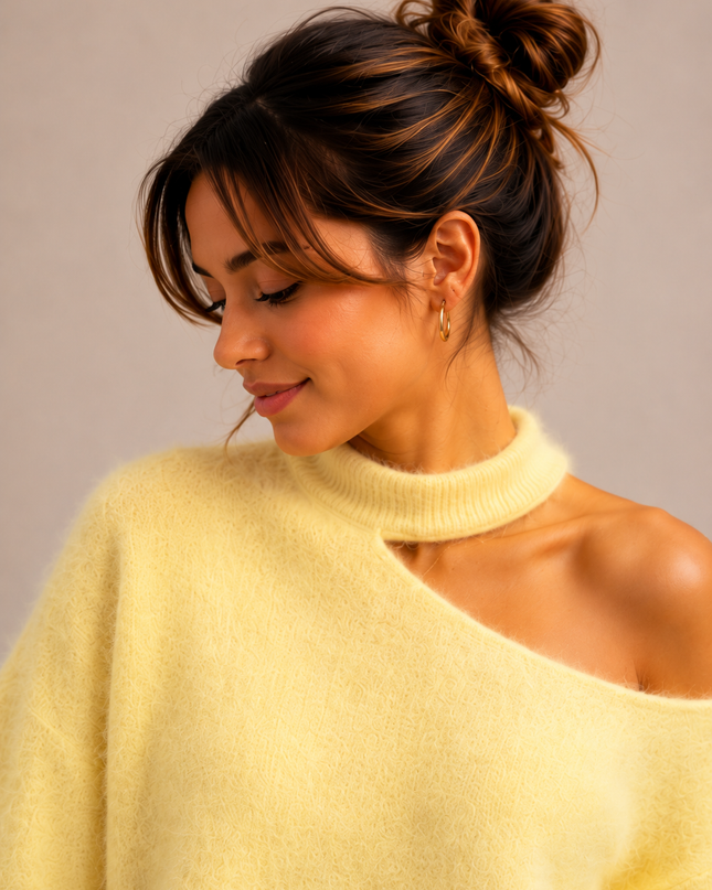 Open Neck Knit | blue