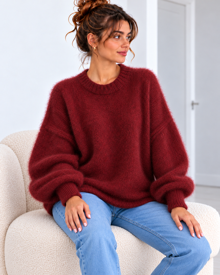 SOFT OVERSIZED KNIT BORDEAUX