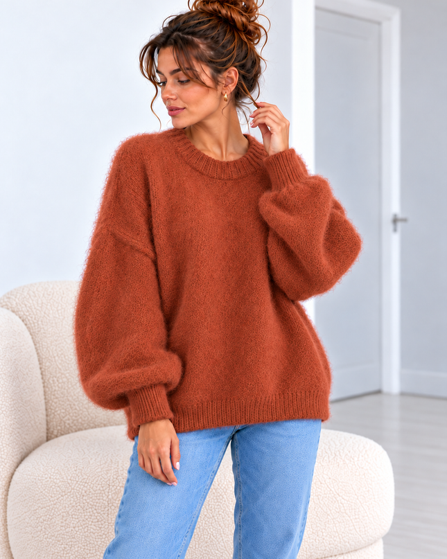 SOFT OVERSIZED KNIT TERRACOTTA
