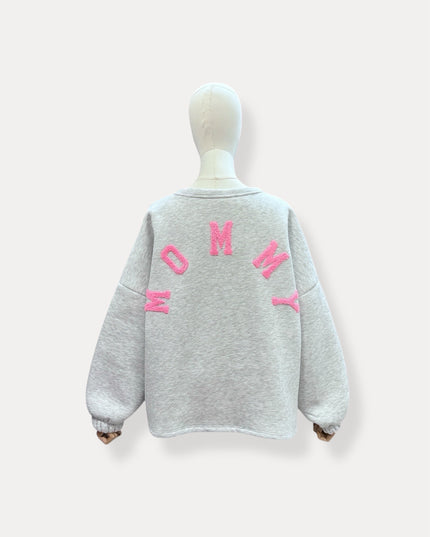 Mommy Sweater | grijs-roze