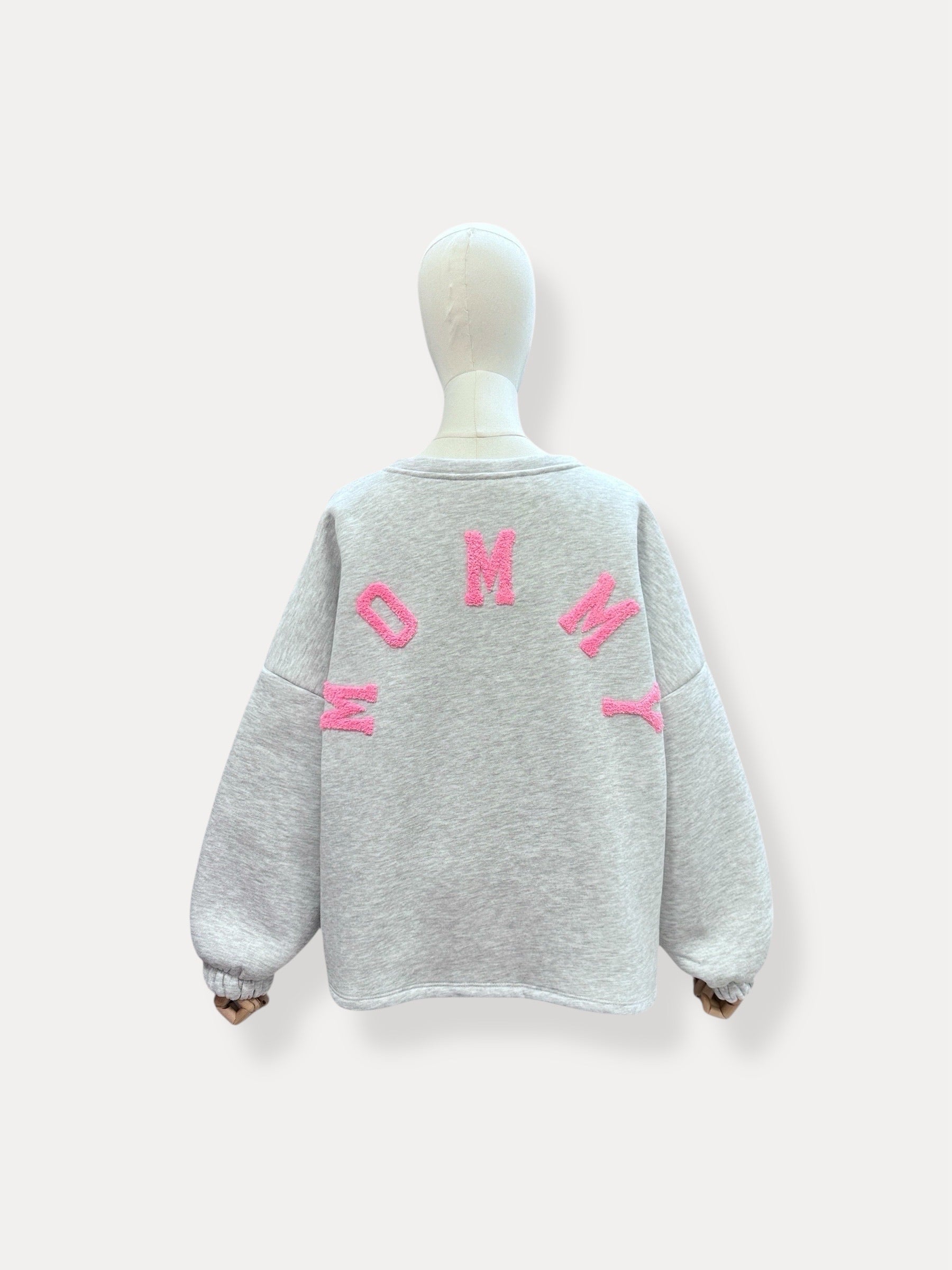 Mommy Sweater | grijs-roze