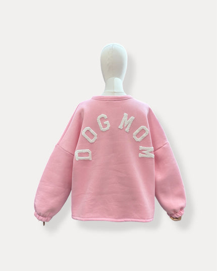 Dogmom Sweater | roze-wit