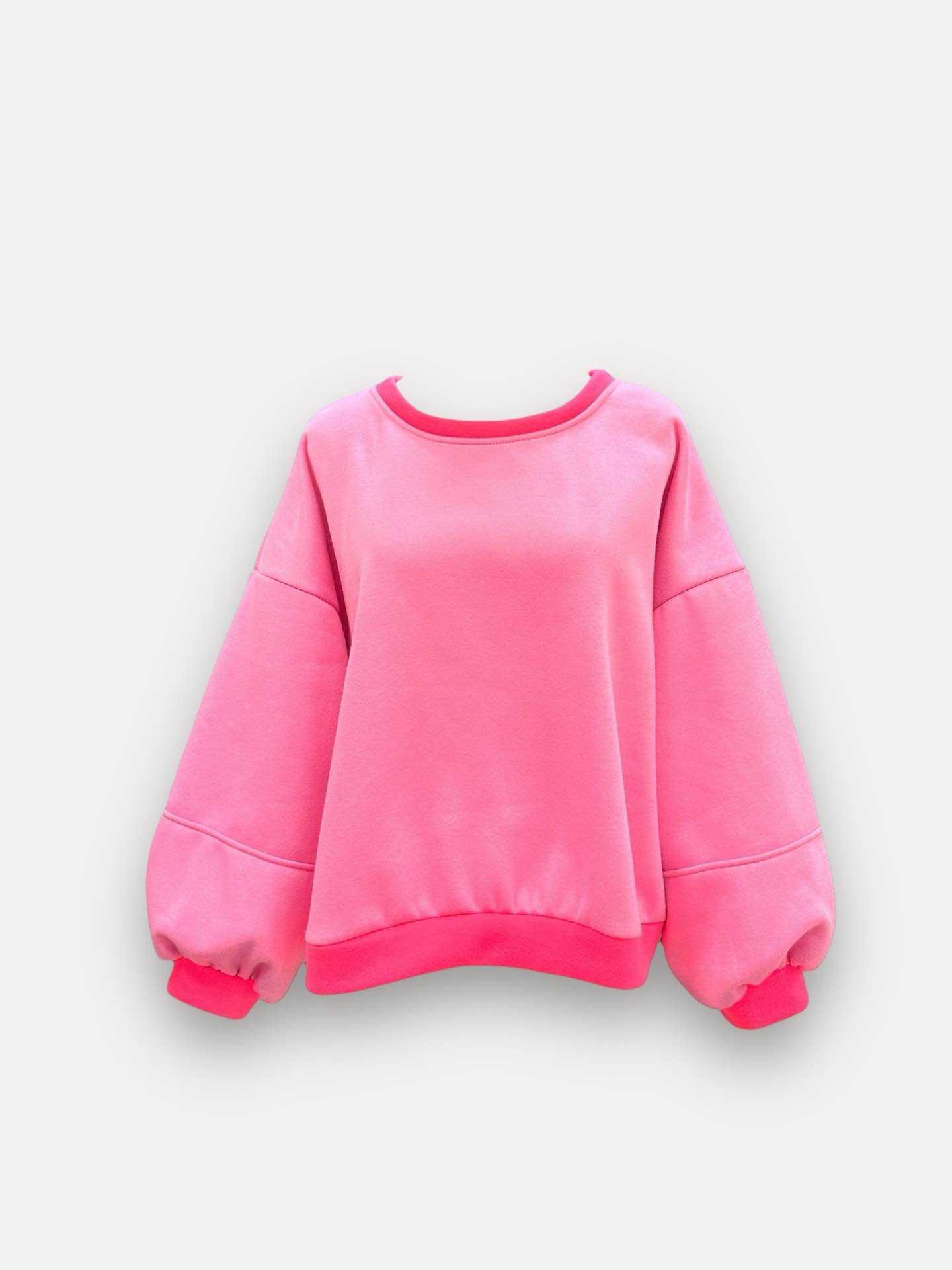 Fluo Sweater | roze-fuchsia
