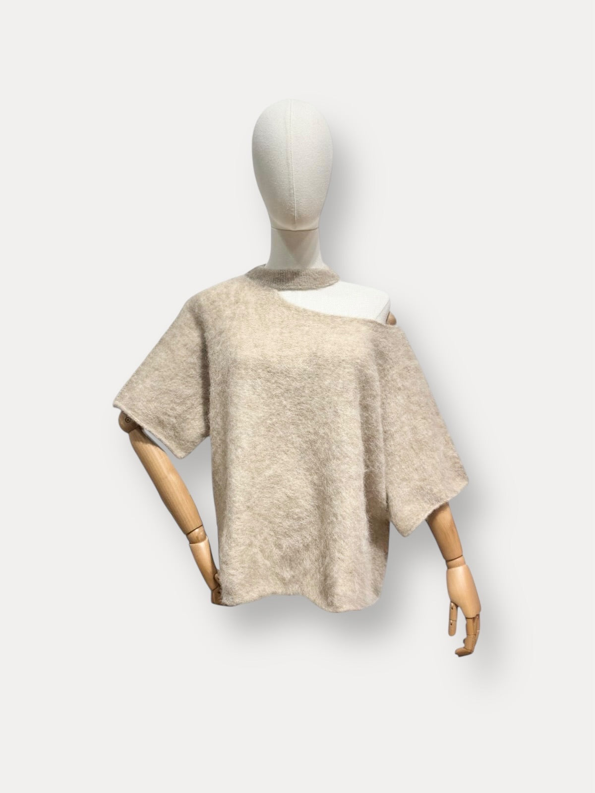Open Collar Knit | beige
