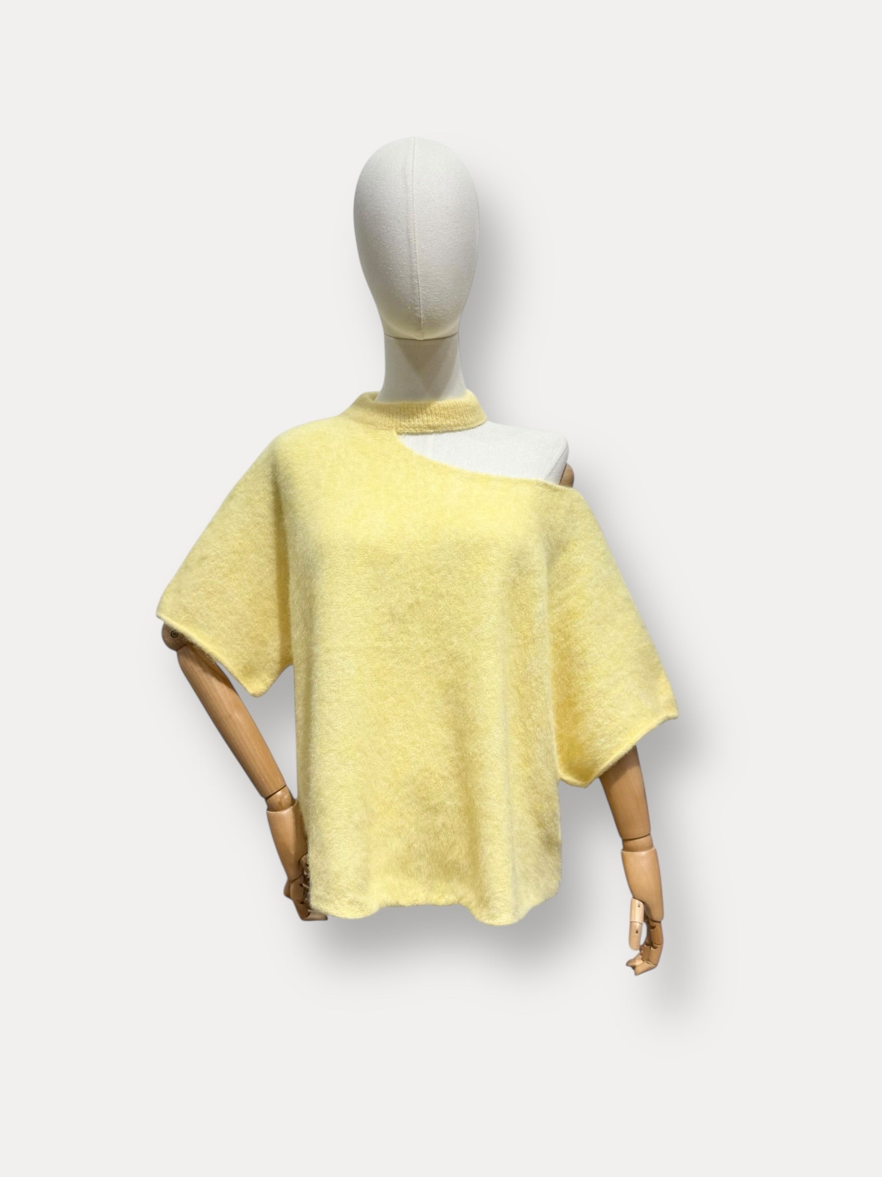 Open Neck Knit | Yellow